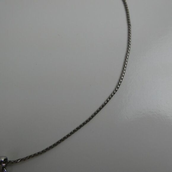 Fleur De Lis Flower Pink Iridescent Rhinestone Sparkly Pendant Necklace 15+" - Picture 3 of 9